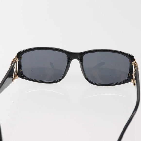 CHANEL COCO Mark Sunglasses Plastic Black CC Auth 143784