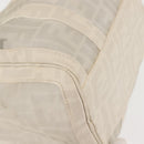 FENDI Mesh Boston Bag Nylon Ivory Silver Auth 143789-10