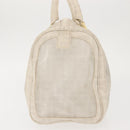 FENDI Mesh Boston Bag Nylon Ivory Silver Auth 143789-4