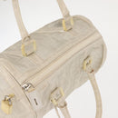 FENDI Mesh Boston Bag Nylon Ivory Silver Auth 143789-6