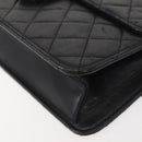 CHANEL Chain Shoulder Bag Lamb Skin Black Gold CC Auth 143810-11