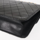 CHANEL Chain Shoulder Bag Lamb Skin Black Gold CC Auth 143810-13