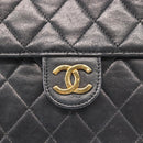 CHANEL Chain Shoulder Bag Lamb Skin Black Gold CC Auth 143810-14