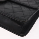 CHANEL Chain Shoulder Bag Lamb Skin Black Gold CC Auth 143810-18
