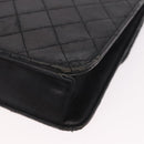 CHANEL Chain Shoulder Bag Lamb Skin Black Gold CC Auth 143810-20