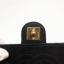 CHANEL Chain Shoulder Bag Lamb Skin Black Gold CC Auth 143810-9