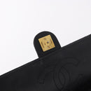 CHANEL Chain Shoulder Bag Lamb Skin Black Gold CC Auth 143810-22