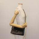 CHANEL Chain Shoulder Bag Lamb Skin Black Gold CC Auth 143810-25