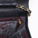 CHANEL Chain Shoulder Bag Lamb Skin Black Gold CC Auth 143810-25