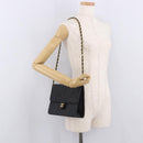 CHANEL Chain Shoulder Bag Lamb Skin Black Gold CC Auth 143810-28