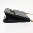 CHANEL Chain Shoulder Bag Lamb Skin Black Gold CC Auth 143810-4