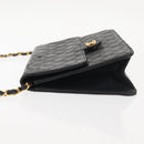 CHANEL Chain Shoulder Bag Lamb Skin Black Gold CC Auth 143810-5