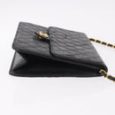 CHANEL Chain Shoulder Bag Lamb Skin Black Gold CC Auth 143810-6