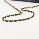 CHANEL Chain Shoulder Bag Lamb Skin Black Gold CC Auth 143810-7