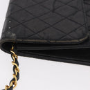 CHANEL Chain Shoulder Bag Lamb Skin Black Gold CC Auth 143810-14