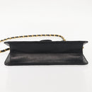 CHANEL Chain Shoulder Bag Lamb Skin Black Gold CC Auth 143810-9