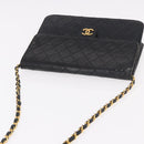 CHANEL Chain Shoulder Bag Lamb Skin Black Gold CC Auth 143810-5