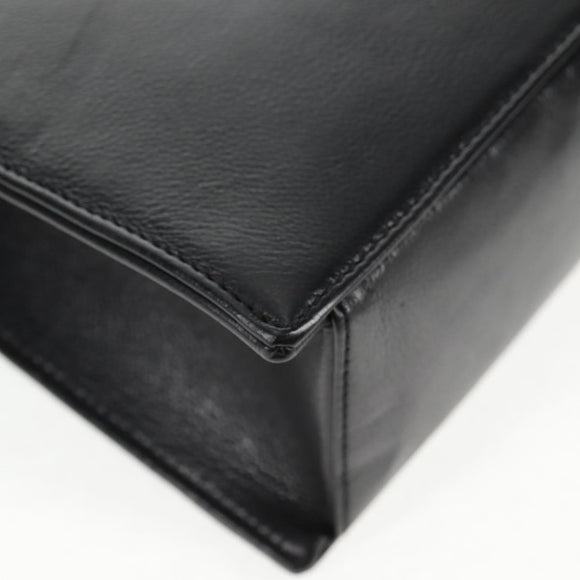 CHANEL Chain Hand Bag Caviar Skin Black Gold CC Auth 143812V