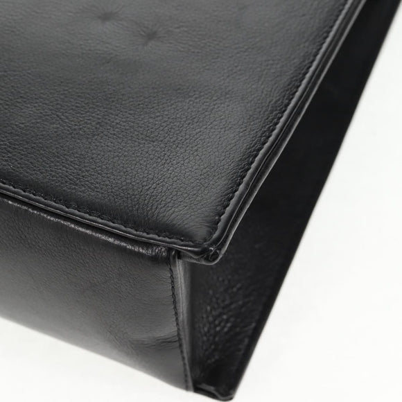 CHANEL Chain Hand Bag Caviar Skin Black Gold CC Auth 143812V