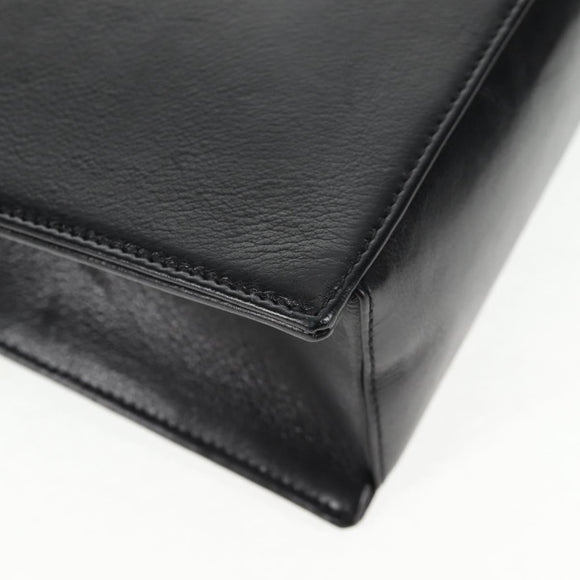 CHANEL Chain Hand Bag Caviar Skin Black Gold CC Auth 143812V