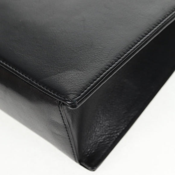 CHANEL Chain Hand Bag Caviar Skin Black Gold CC Auth 143812V