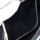 CHANEL Chain Hand Bag Caviar Skin Black Gold CC Auth 143812V-21