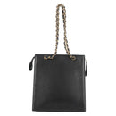 CHANEL Chain Hand Bag Caviar Skin Black Gold CC Auth 143812V-3