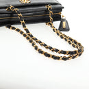 CHANEL Chain Hand Bag Caviar Skin Black Gold CC Auth 143812V-7