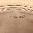 CHANEL COCO Mark Tote Bag Caviar Skin Beige Gold CC Auth 143815V-17