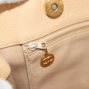 CHANEL COCO Mark Tote Bag Caviar Skin Beige Gold CC Auth 143815V-21