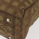 CHANEL New Travel Line Tote Bag Nylon Khaki CC Auth 143817-15