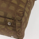 CHANEL New Travel Line Tote Bag Nylon Khaki CC Auth 143817-17