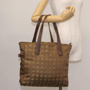 CHANEL New Travel Line Tote Bag Nylon Khaki CC Auth 143817-23