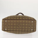 CHANEL New Travel Line Tote Bag Nylon Khaki CC Auth 143817-5