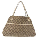 GUCCI GG Canvas Tote Bag Beige Gold 121023 Auth 143818-1