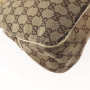 GUCCI GG Canvas Tote Bag Beige Gold 121023 Auth 143818-12