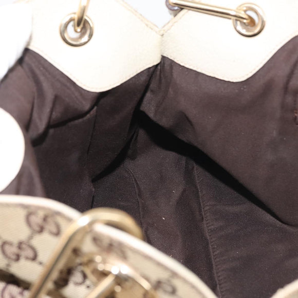 GUCCI GG Canvas Tote Bag Beige Gold 121023 Auth 143818