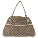 GUCCI GG Canvas Tote Bag Beige Gold 121023 Auth 143818-2