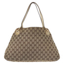 GUCCI GG Canvas Tote Bag Beige Gold 121023 Auth 143818-3