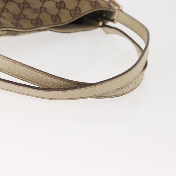GUCCI GG Canvas Tote Bag Beige Gold 121023 Auth 143818