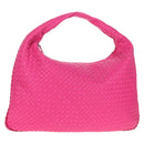 BOTTEGA VENETA INTRECCIATO Hobo Shoulder Bag Leather Pink Silver Auth 143823V-1
