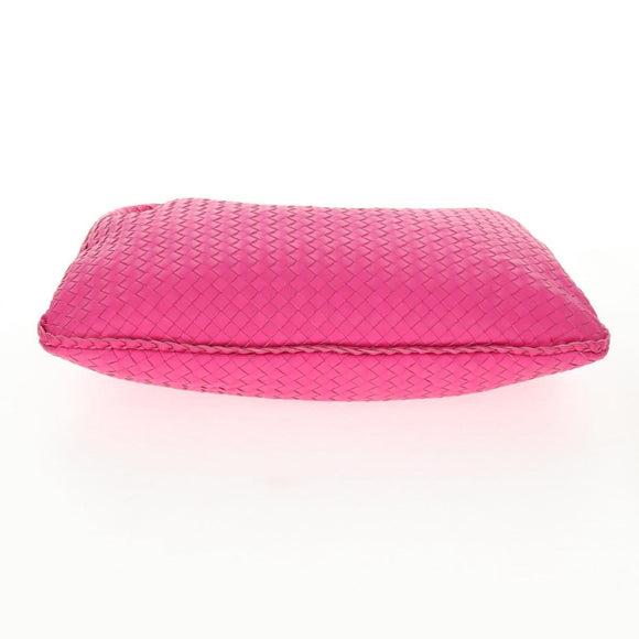 BOTTEGA VENETA INTRECCIATO Hobo Shoulder Bag Leather Pink Silver Auth 143823V