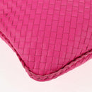 BOTTEGA VENETA INTRECCIATO Hobo Shoulder Bag Leather Pink Silver Auth 143823V-11