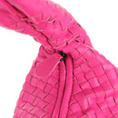 BOTTEGA VENETA INTRECCIATO Hobo Shoulder Bag Leather Pink Silver Auth 143823V-15