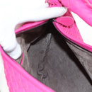 BOTTEGA VENETA INTRECCIATO Hobo Shoulder Bag Leather Pink Silver Auth 143823V-19