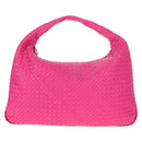 BOTTEGA VENETA INTRECCIATO Hobo Shoulder Bag Leather Pink Silver Auth 143823V-2