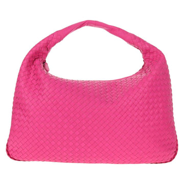 BOTTEGA VENETA INTRECCIATO Hobo Shoulder Bag Leather Pink Silver Auth 143823V - 0