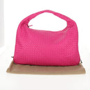 BOTTEGA VENETA INTRECCIATO Hobo Shoulder Bag Leather Pink Silver Auth 143823V-23