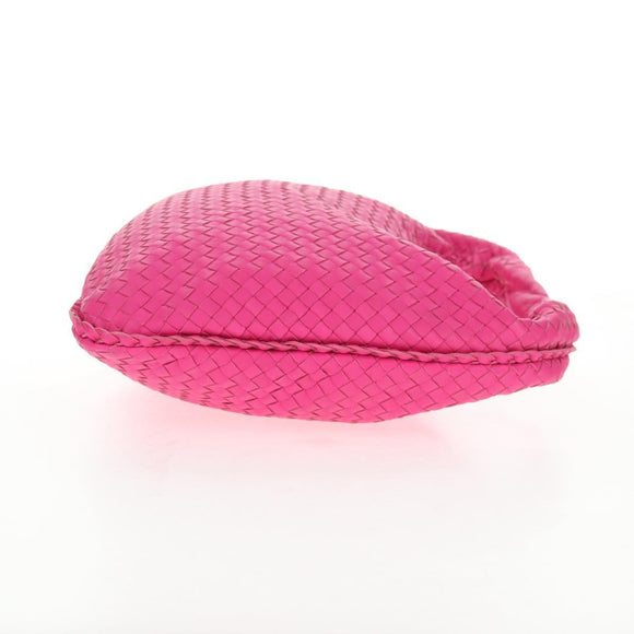 BOTTEGA VENETA INTRECCIATO Hobo Shoulder Bag Leather Pink Silver Auth 143823V