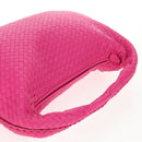 BOTTEGA VENETA INTRECCIATO Hobo Shoulder Bag Leather Pink Silver Auth 143823V-6